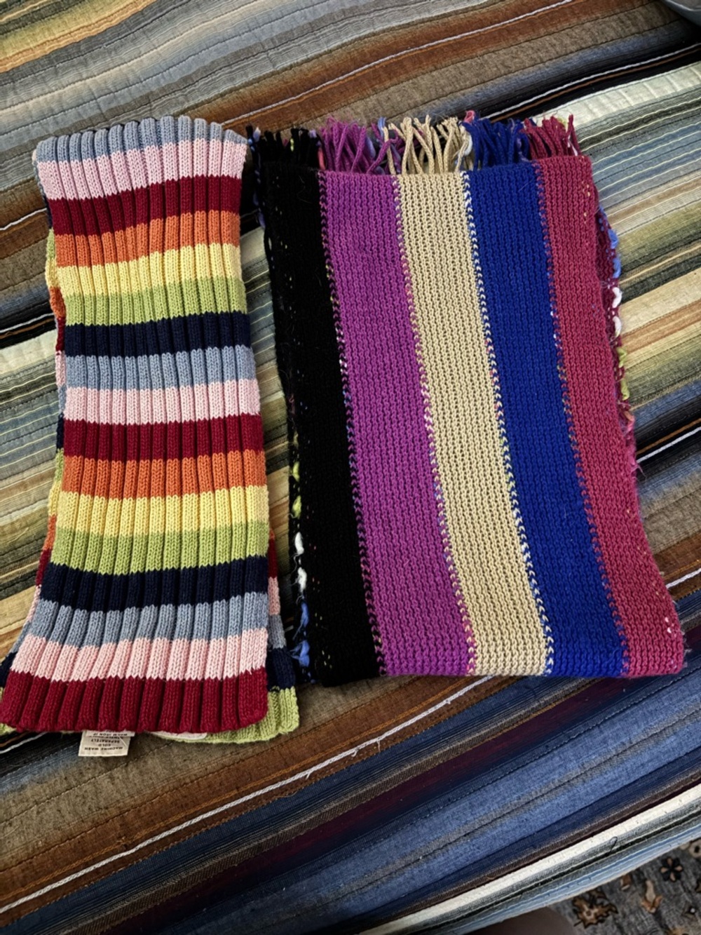 Next Era Multicolor Striped Knit Scarf - Rainbow Stripes
